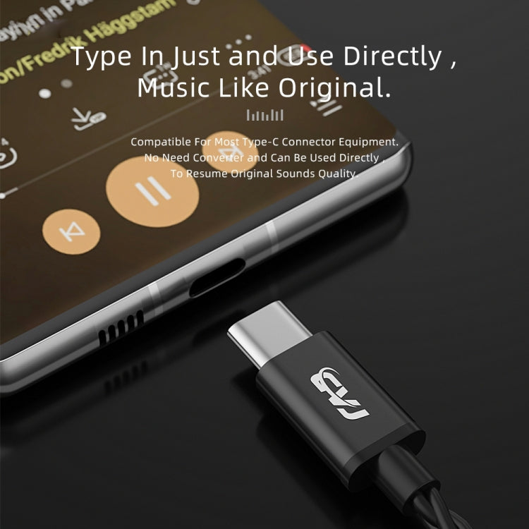 CVJ V6.TC 1.25m Type-C Digital Decoding Oxygen-free Copper Earphone Cable, Style:0.75mm(Black) - free shipping - PMC TechLife - Order now!