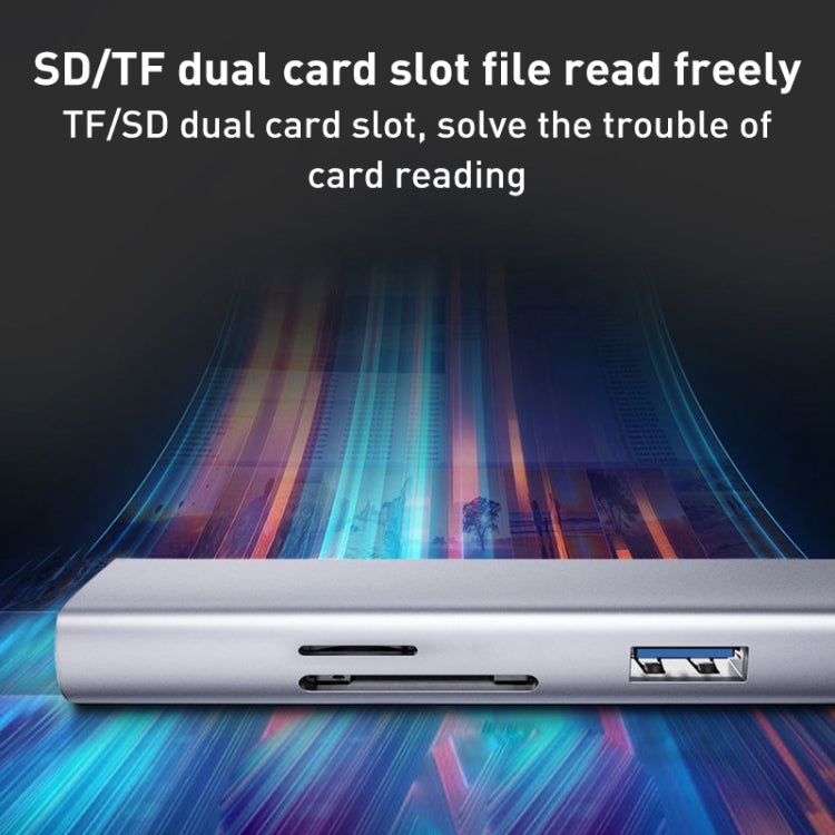 5 in 1 8 Pin to SD / TF Card Slot + 3 USB Ports Multifunctional Docking Station HUB(Silver) - U Disk & Card Reader by PMC TechLife | Online Shopping South Africa | PMC TechLife