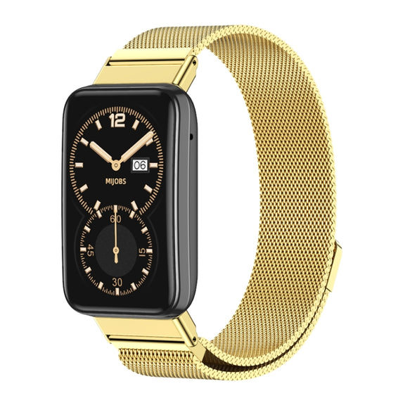 For Xiaomi Mi Band 7 Pro Mijobs Milan Magnetic Stainless Steel Watch Band(Gold)