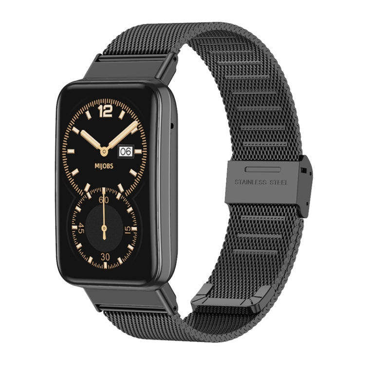 For Xiaomi Mi Band 7 Pro Mijobs Milan Buckle Stainless Steel Watch Band(Black) - Watch Bands by MIJOBS | Online Shopping South Africa | PMC TechLife | Buy Now Pay Later Mobicred