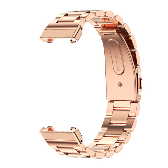 For Xiaomi Mi Band 7 Pro Mijobs Three-bead Metal Stainless Steel Watch Band(Rose Gold) - Watch Bands by MIJOBS