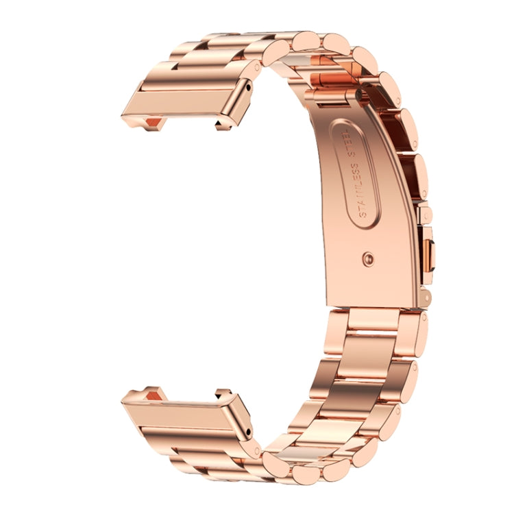 For Xiaomi Mi Band 7 Pro Mijobs Three-bead Metal Stainless Steel Watch Band(Rose Gold) - Watch Bands by MIJOBS