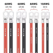 6AWG 25-8 Car 50cm Red + Black Pure Copper Battery Inverter Cable