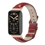 For Xiaomi Mi Band 7 Pro Mijobs Genuine Leather Top Layer Cowhide Watch Band(Bamboo Red Rose Gold) - Watch Bands by MIJOBS