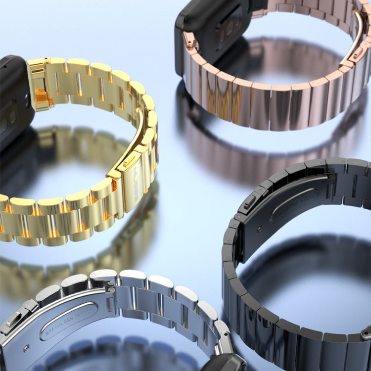 For Xiaomi Mi Band 7 Pro Mijobs Bamboo Stainless Steel Metal Watch Band(Gold) - Watch Bands by MIJOBS
