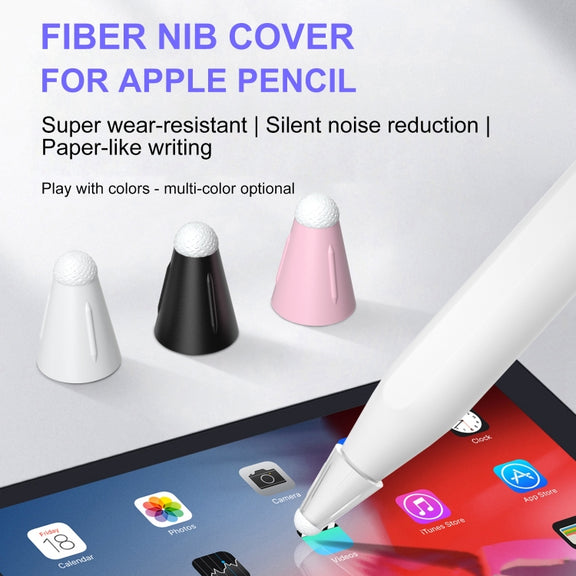 8 PCS / Set Fiber Texture Nib Protector For Apple Pencil(White)