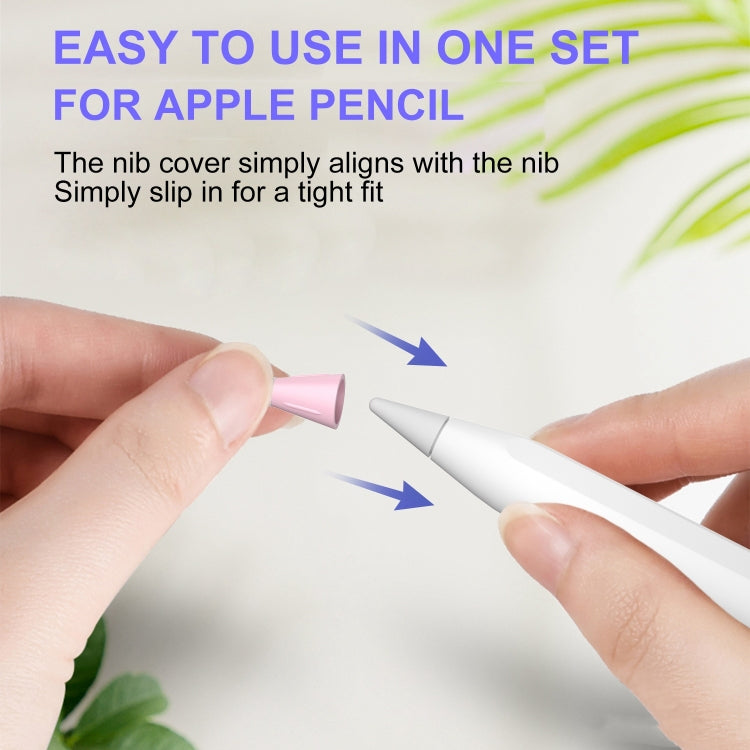 8 PCS / Set Fiber Texture Nib Protector For Apple Pencil(White)