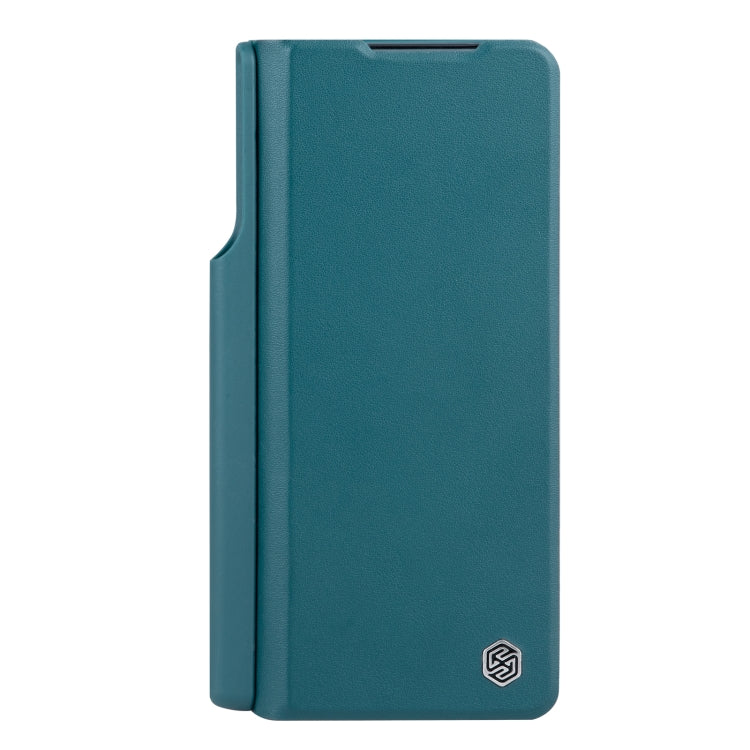For Samsung Galaxy Z Fold4 5G NILLKIN QIN Series Pro Sliding Camera Cover Design Leather Phone Case(Cyan) - Galaxy Z Fold4 5G Cases by NILLKIN | Online Shopping South Africa | PMC TechLife | Buy Now Pay Later Mobicred