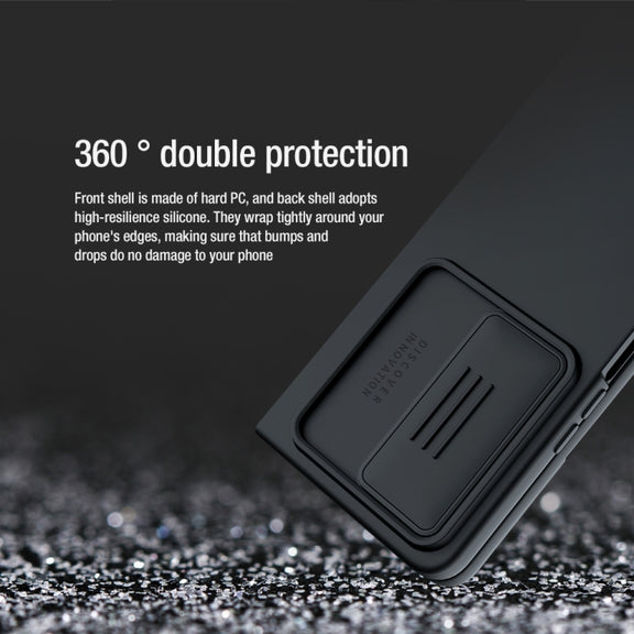 For Samsung Galaxy Z Fold4 5G NILLKIN CamShield Liquid Silicone + PC Full Coverage Case(Blue)