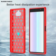 For Sony Xperia 8/8 Lite Brushed Texture Carbon Fiber TPU Phone Case(Red)