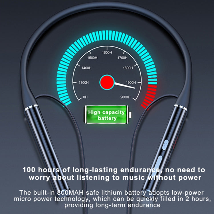 k18 Wireless Bluetooth Neck-mounted Magnetic Noise Cancelling Earphone with Digital Display Function(Blue) - Neck-mounted Earphone by PMC TechLife | Online Shopping South Africa | PMC TechLife