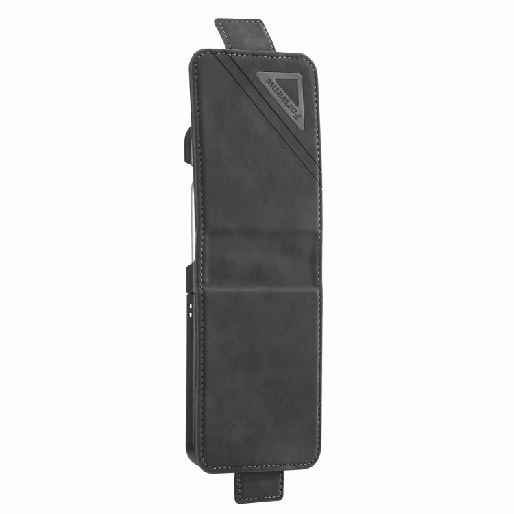 For Samsung Galaxy Z Flip4 Forwenw Dual-side Buckle Leather Phone Case(Black) - Galaxy Z Flip4 5G Cases by Forwenw | Online Shopping South Africa | PMC TechLife | Buy Now Pay Later Mobicred