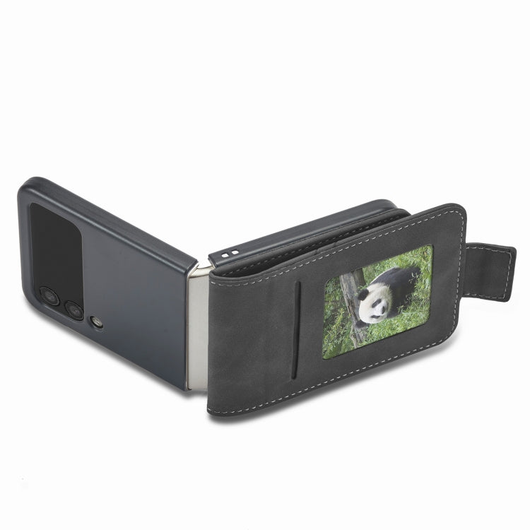 For Samsung Galaxy Z Flip4 Forwenw Dual-side Buckle Leather Phone Case(Black) - Galaxy Z Flip4 5G Cases by Forwenw | Online Shopping South Africa | PMC Jewellery | Buy Now Pay Later Mobicred