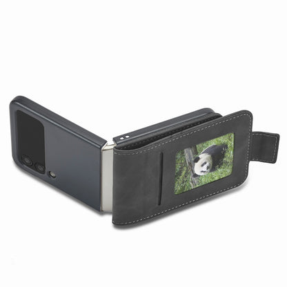 For Samsung Galaxy Z Flip4 Forwenw Dual-side Buckle Leather Phone Case(Black) - Galaxy Z Flip4 5G Cases by Forwenw | Online Shopping South Africa | PMC Jewellery | Buy Now Pay Later Mobicred