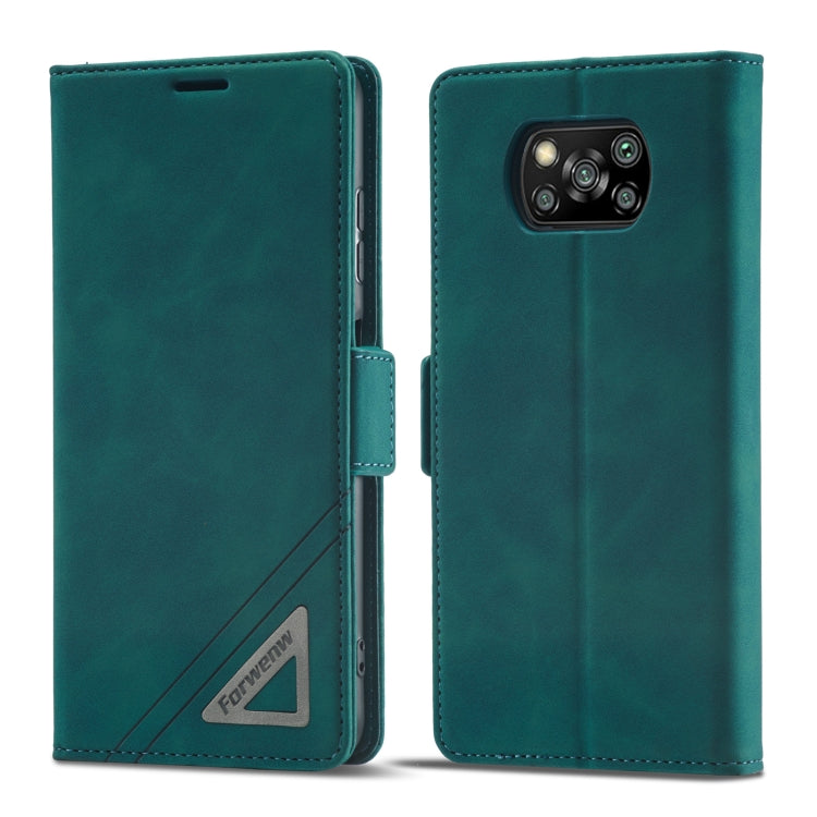 For Xiaomi Poco X3 Pro / X3 / X3 NFC Forwenw Dual-side Buckle Leather Phone Case(Dark Cyan) - Xiaomi Cases by Forwenw | Online Shopping South Africa | PMC Jewellery | Buy Now Pay Later Mobicred