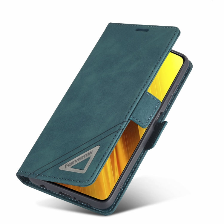 For Xiaomi Poco X3 Pro / X3 / X3 NFC Forwenw Dual-side Buckle Leather Phone Case(Dark Cyan) - Xiaomi Cases by Forwenw | Online Shopping South Africa | PMC Jewellery | Buy Now Pay Later Mobicred