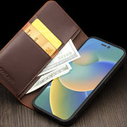For iPhone 14 QIALINO Business Horizontal Flip PU Phone Case (Black)