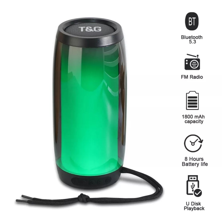 T&G TG335 1800mAh Portable Color LED Wireless Bluetooth Speaker(Blue) - Desktop Speaker by T&G | Online Shopping South Africa | PMC TechLife | Buy Now Pay Later Mobicred