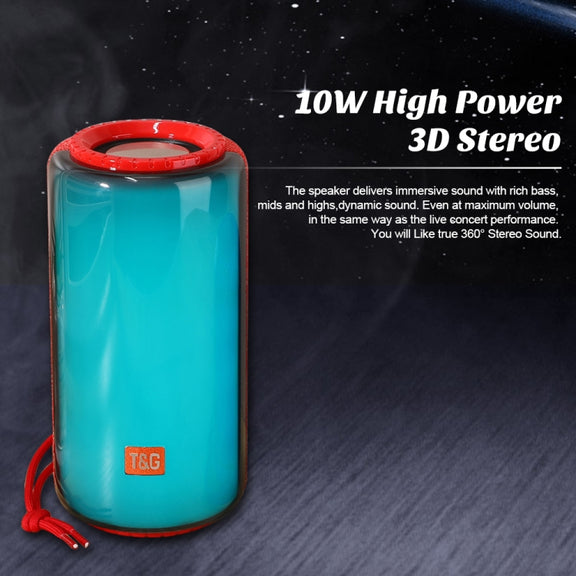T&G TG639 10W Portable LED Light TWS Wireless Bluetooth Speaker(Light Blue)