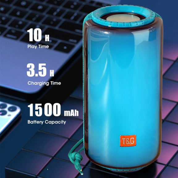 T&G TG639 10W Portable LED Light TWS Wireless Bluetooth Speaker(Black)