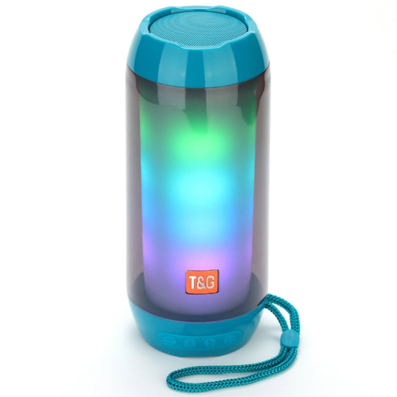 T&G TG643 Portable LED Light Water-resistant Subwoofer Wireless Bluetooth Speaker(Light Blue)