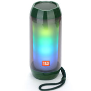 T&G TG643 Portable LED Light Water-resistant Subwoofer Wireless Bluetooth Speaker(Green)