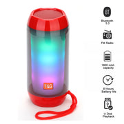 T&G TG643 Portable LED Light Water-resistant Subwoofer Wireless Bluetooth Speaker(Light Blue)