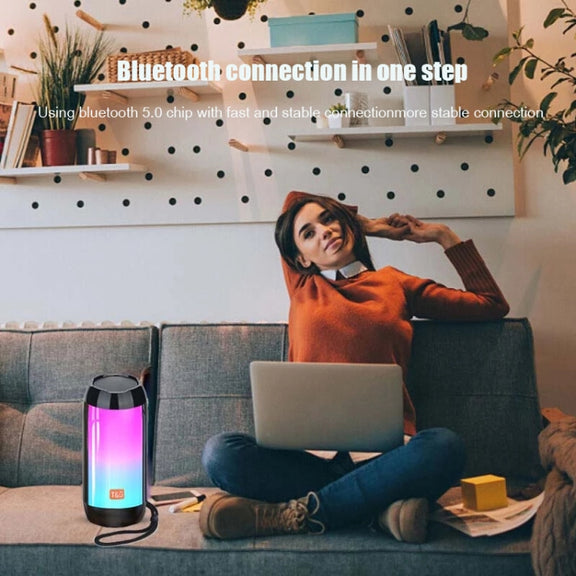 T&G TG643 Portable LED Light Water-resistant Subwoofer Wireless Bluetooth Speaker(Grey)