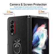 For Samsung Galaxy Z Fold4 GKK Litchi Pattern Foldable Protective Phone Case with Ring Holder(Red)