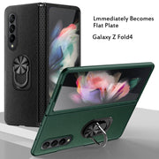 For Samsung Galaxy Z Fold4 GKK Litchi Pattern Foldable Protective Phone Case with Ring Holder(Red)