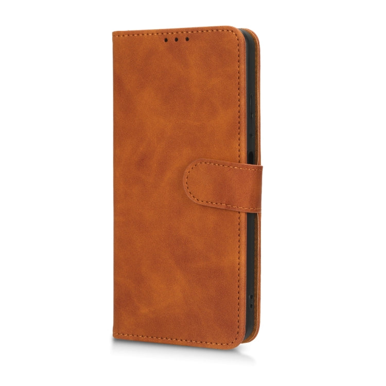 For T-Mobile Revvl 6 Pro 5G Skin Feel Magnetic Flip Leather Phone Case(Brown)