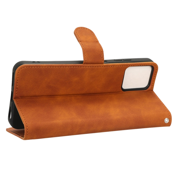For T-Mobile Revvl 6 Pro 5G Skin Feel Magnetic Flip Leather Phone Case(Brown) - free shipping - PMC TechLife - Order now!