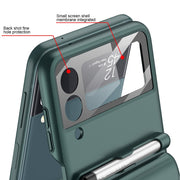 For Samsung Galaxy Z Flip4 GKK Magnetic Full Coverage Phone Flip Case with Pen(Black)