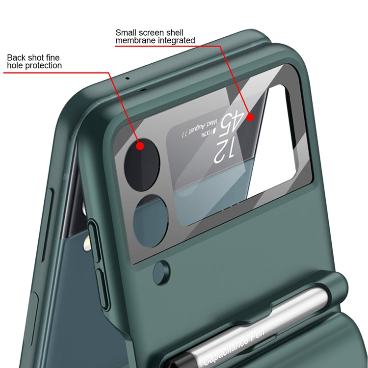For Samsung Galaxy Z Flip4 GKK Magnetic Full Coverage Phone Flip Case with Pen(Black)