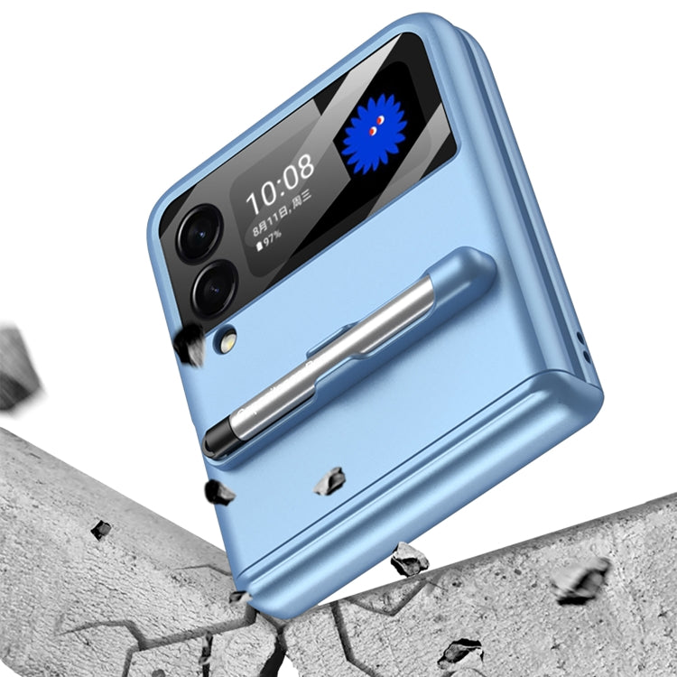 For Samsung Galaxy Z Flip4 GKK Magnetic Full Coverage Phone Flip Case with Pen(Black)