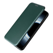 For Xiaomi 12T / 12T Pro / Redmi K50 Ultra Carbon Fiber Texture Flip Leather Phone Case(Green)
