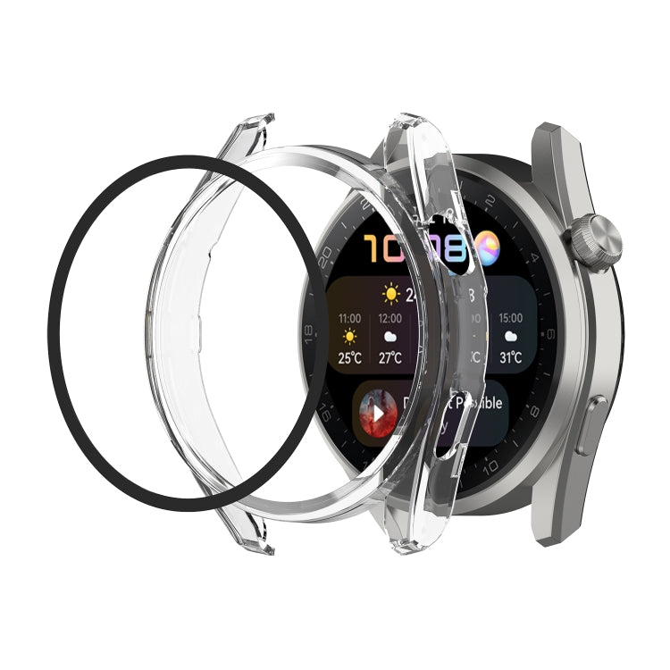 For Huawei Watch3 Pro New PC + Tempered Glass Integrated Protective Watch Case(Transparent White) - Watch Cases by PMC Jewellery | Online Shopping South Africa | PMC Jewellery | Buy Now Pay Later Mobicred
