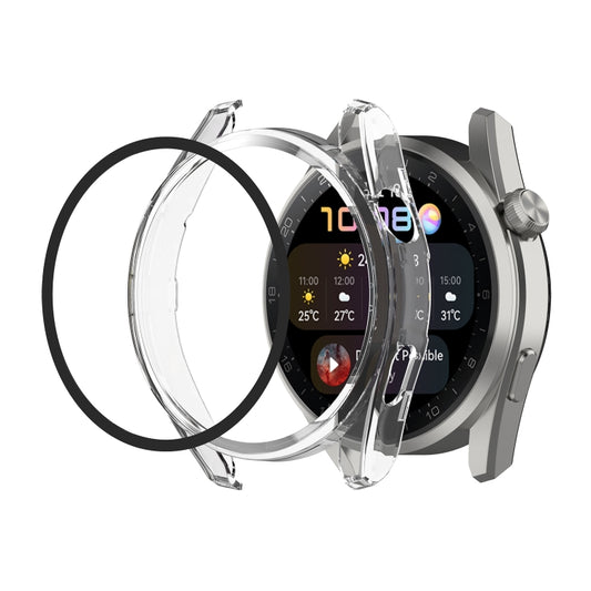 For Huawei Watch3 Pro New PC + Tempered Glass Integrated Protective Watch Case(Transparent White) - Watch Cases by PMC Jewellery | Online Shopping South Africa | PMC Jewellery | Buy Now Pay Later Mobicred