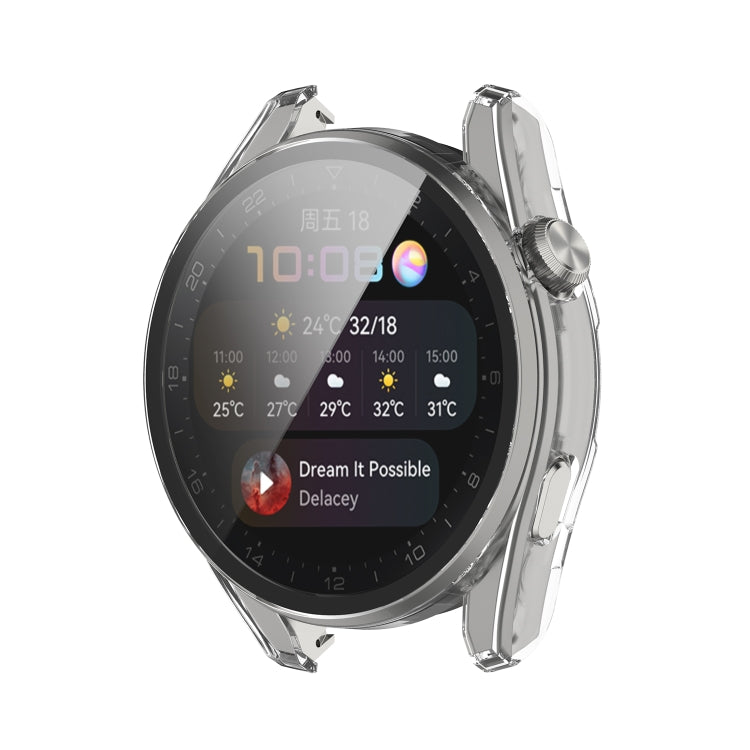 For Huawei Watch3 Pro New PC + Tempered Glass Integrated Protective Watch Case(Transparent White)
