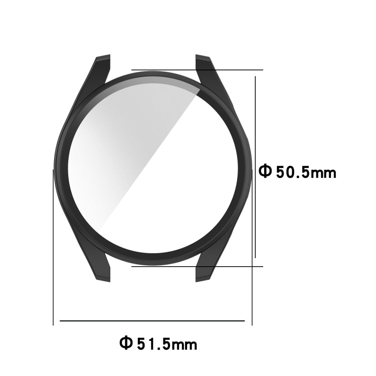 For Huawei Watch3 Pro New PC + Tempered Glass Integrated Protective Watch Case(Transparent White)
