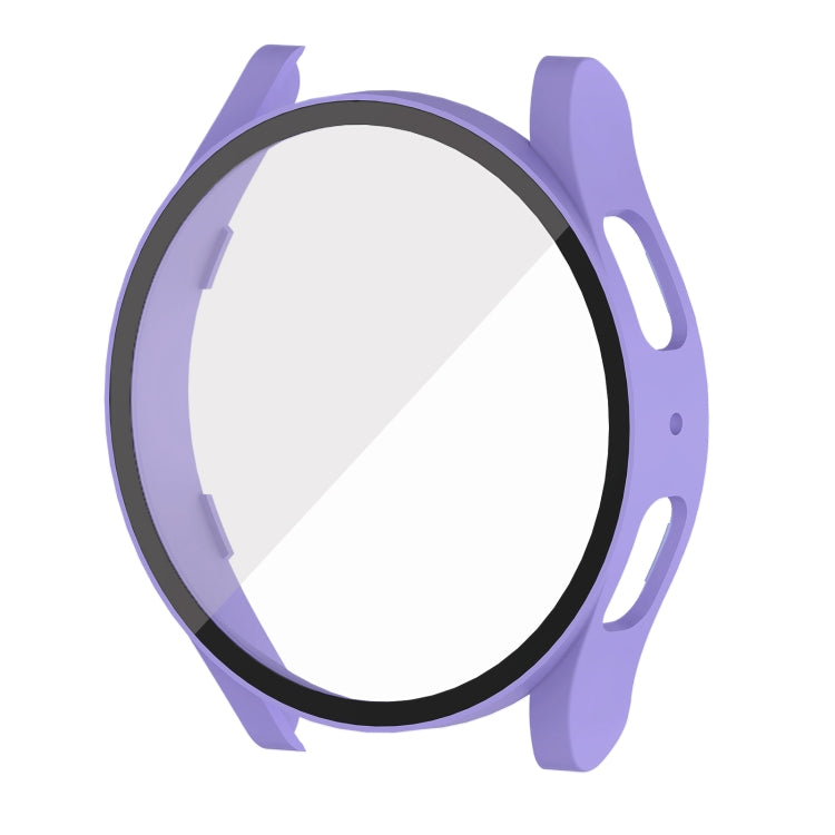 For Samsung Galaxy Watch5 44mm PC + Tempered Glass Integrated Protective Watch Case(Purple) - Watch Cases by PMC TechLife | Online Shopping South Africa | PMC TechLife | Buy Now Pay Later Mobicred
