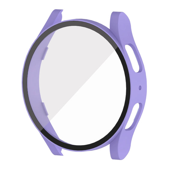 For Samsung Galaxy Watch5 44mm PC + Tempered Glass Integrated Protective Watch Case(Purple)