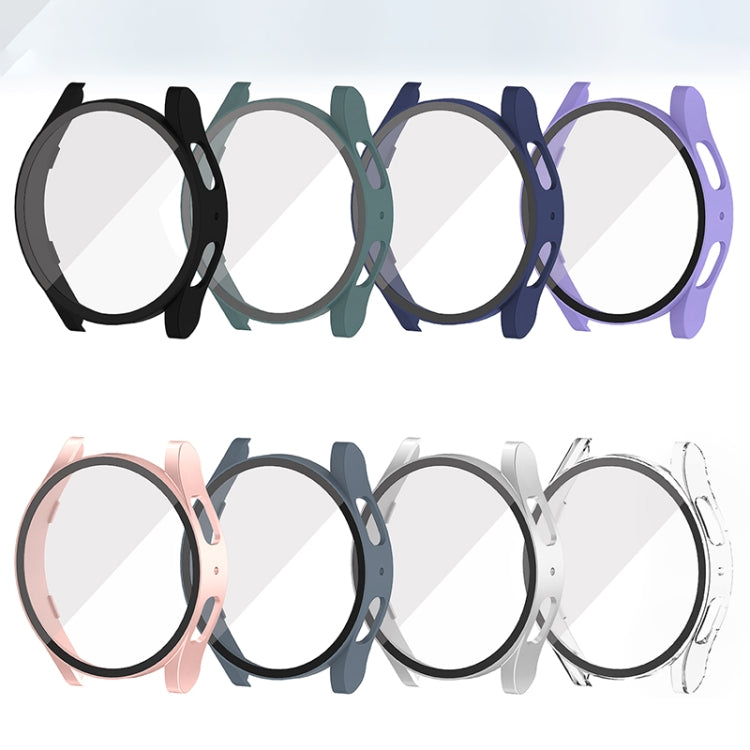 For Samsung Galaxy Watch5 44mm PC + Tempered Glass Integrated Protective Watch Case(Purple) - Watch Cases by PMC TechLife | Online Shopping South Africa | PMC TechLife | Buy Now Pay Later Mobicred