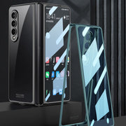 For Samsung Galaxy Z Fold4 GKK Integrated Electroplating + Glass Full Coverage Phone Case(Black)