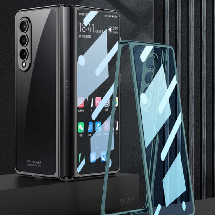 For Samsung Galaxy Z Fold4 GKK Integrated Electroplating + Glass Full Coverage Phone Case(Black)