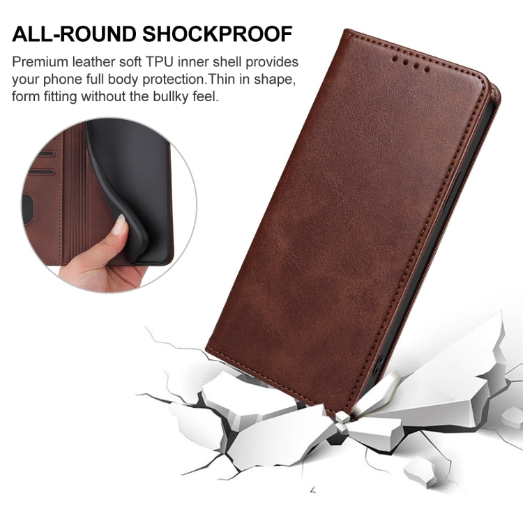 For Huawei Y9 2019 Magnetic Closure Leather Phone Case(Brown) - Huawei Cases by PMC TechLife | Online Shopping South Africa | PMC TechLife | Buy Now Pay Later Mobicred