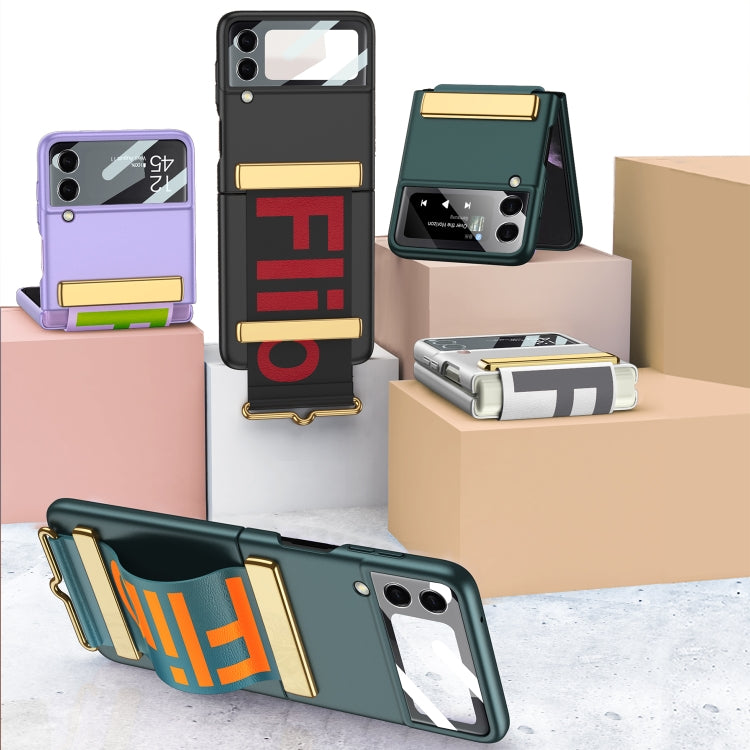 For Samsung Galaxy Z Flip4 GKK Ultra-thin Full Coverage Phone Flip Case with Wristband(Pink) - free shipping - PMC TechLife - Order now!