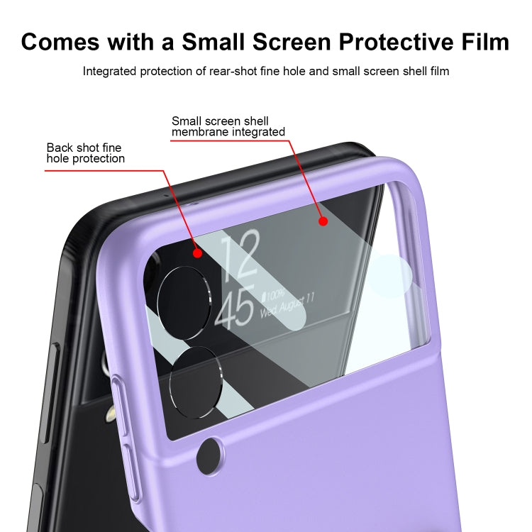 For Samsung Galaxy Z Flip4 GKK Ultra-thin Full Coverage Phone Flip Case with Wristband(Green)