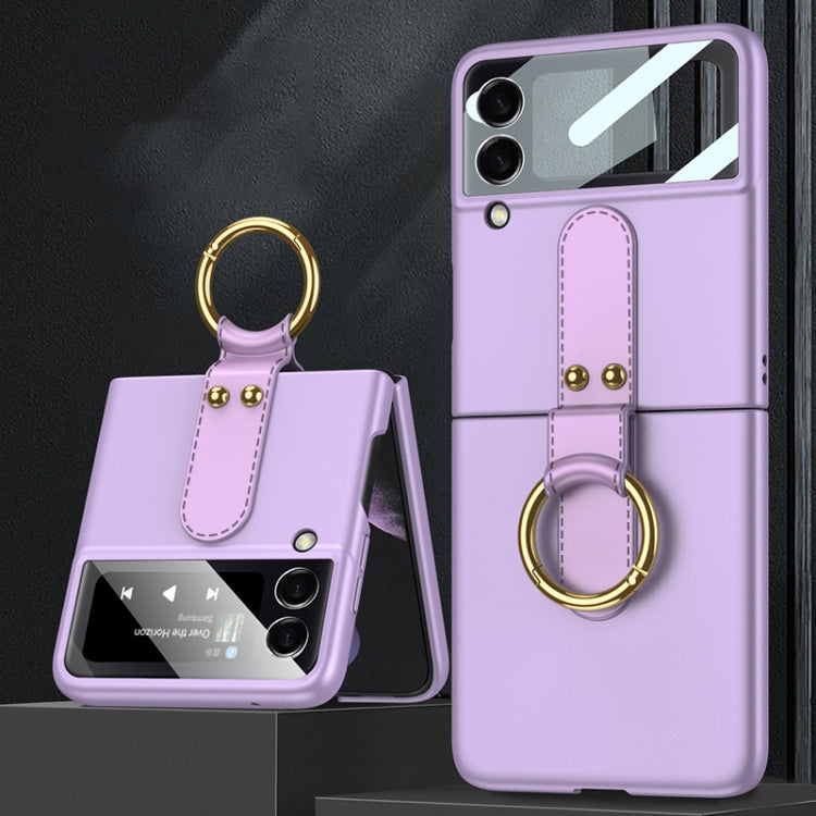 For Samsung Galaxy Z Flip4 GKK Ultra-thin PC Full Coverage Phone Flip Case with Ring Holder(Purple) - Galaxy Z Flip4 5G Cases by GKK | Online Shopping South Africa | PMC TechLife | Buy Now Pay Later Mobicred