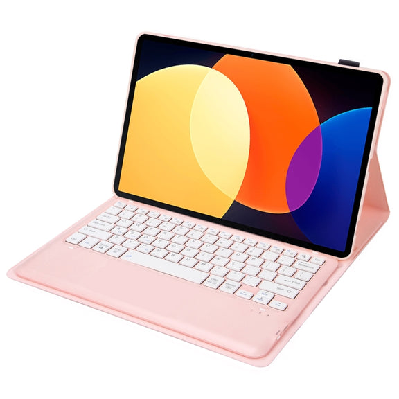 A0N4 Detachable Sheep Pattern TPU Bluetooth Keyboard Tablet Leather Case For Xiaomi Pad 5 Pro 12.4(Pink)